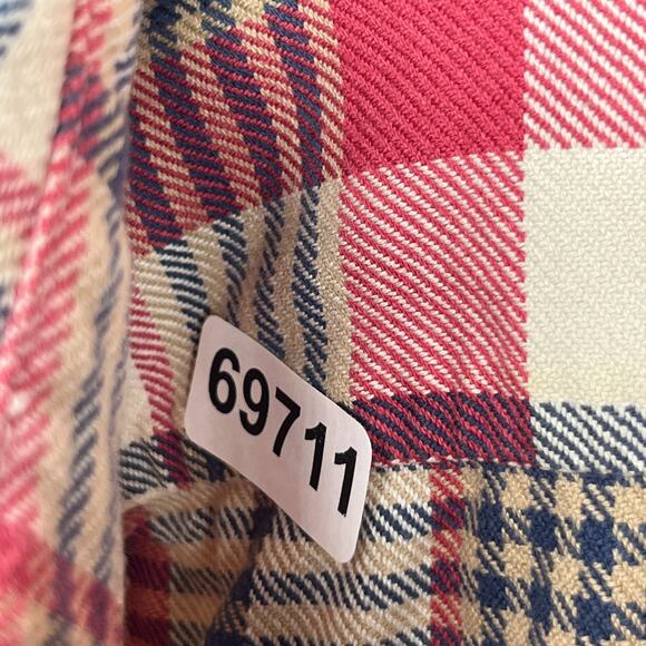 EDDIE BAUER Shirt Mens L Heavy Flannel Plaid Classic Fit Button Up Cotton Red - Picture 16 of 16